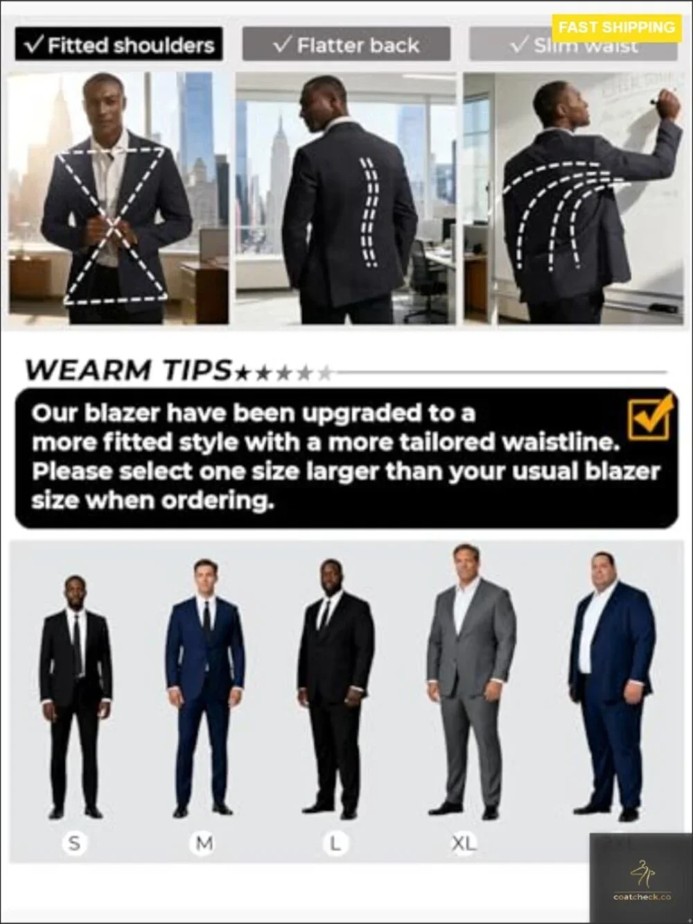 Slim Fit Sport Coat Lightweight Blazer Two Button Casual Business Jacket